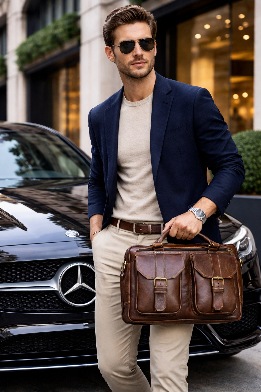 🤎 Bolso de cuero vintage multifunción – Estilo y carácter