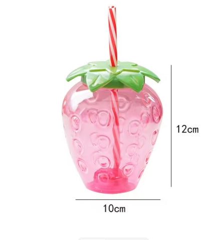 Vaso Fresa Cute con Pajita 🍓