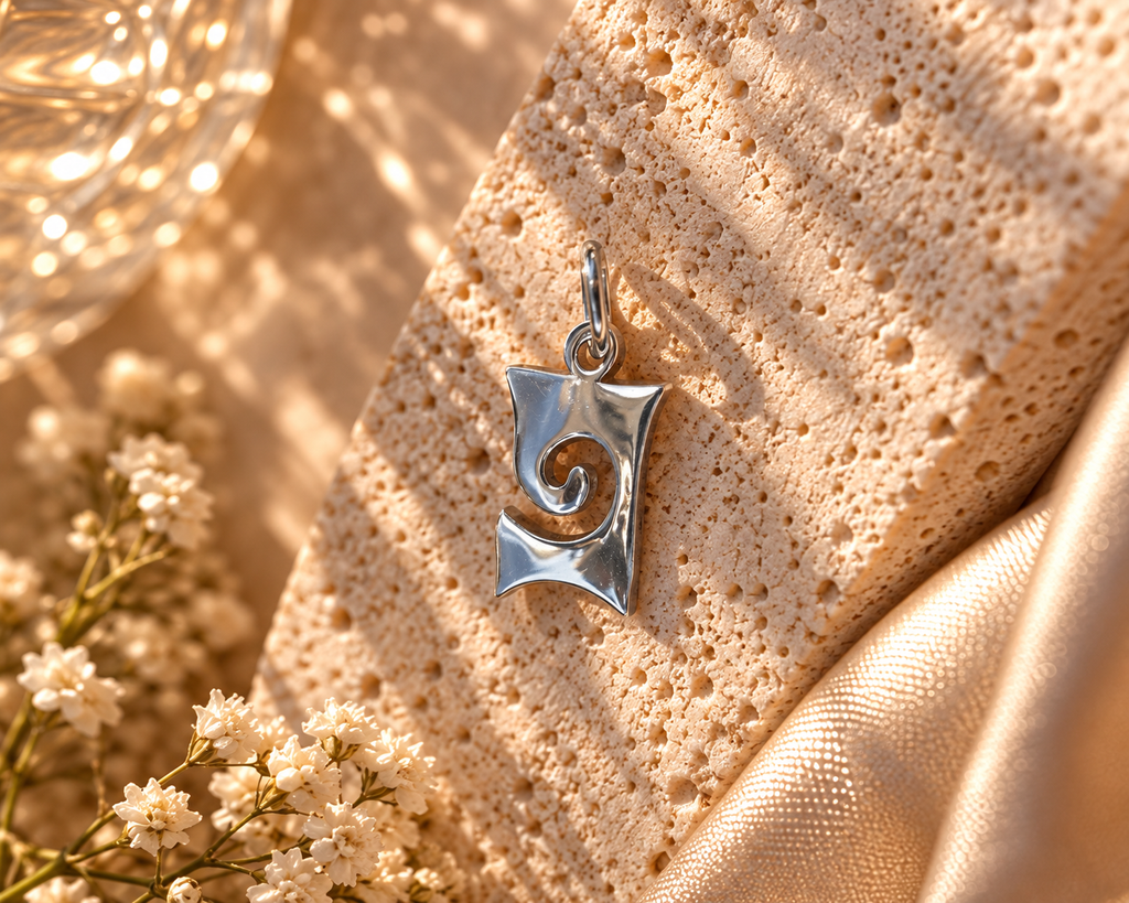✨ Colgante artesanal de plata – Espiral