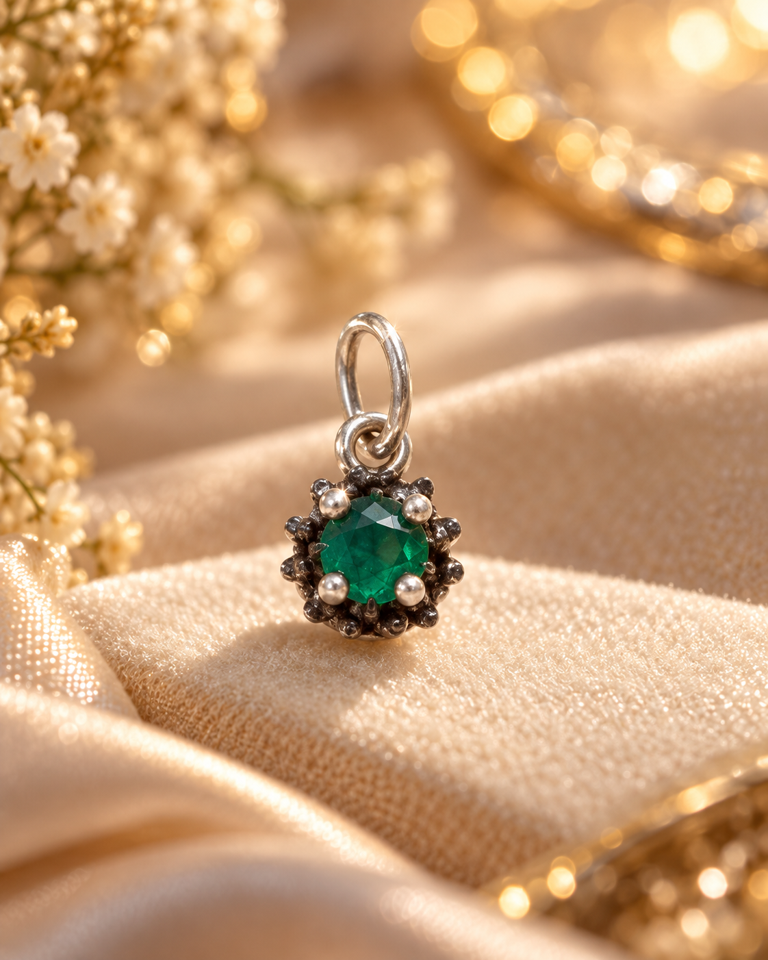 💚 Colgante Esmeralda · Plata 925 · Hecho a Mano