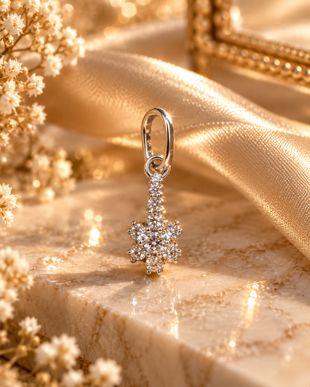 ✨ Colgante Flor de Luz · Plata · Hecho a Mano