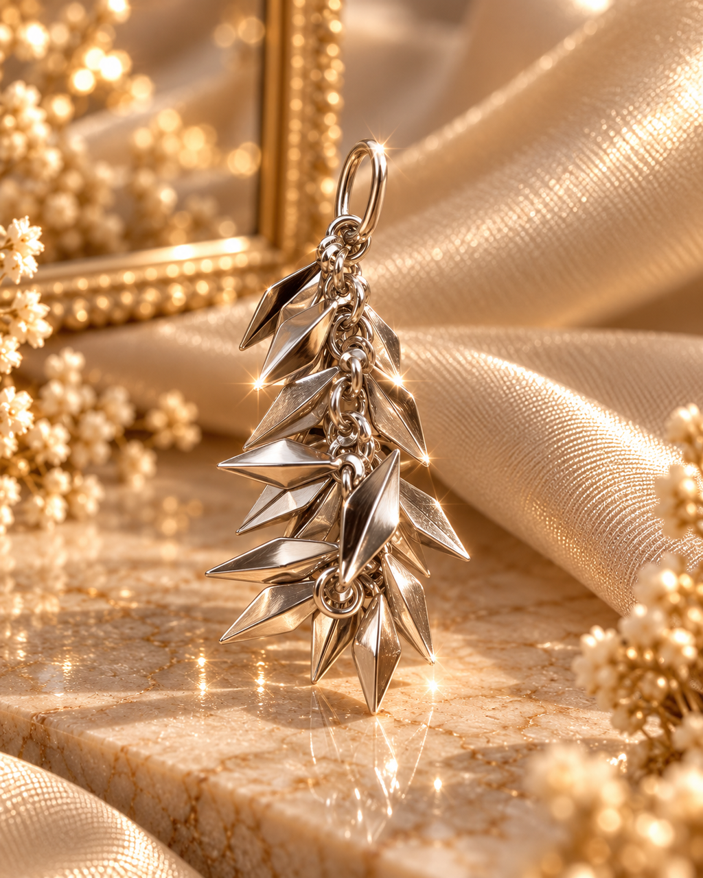 ✨ Colgante Geométrico · Plata · Hecho a Mano
