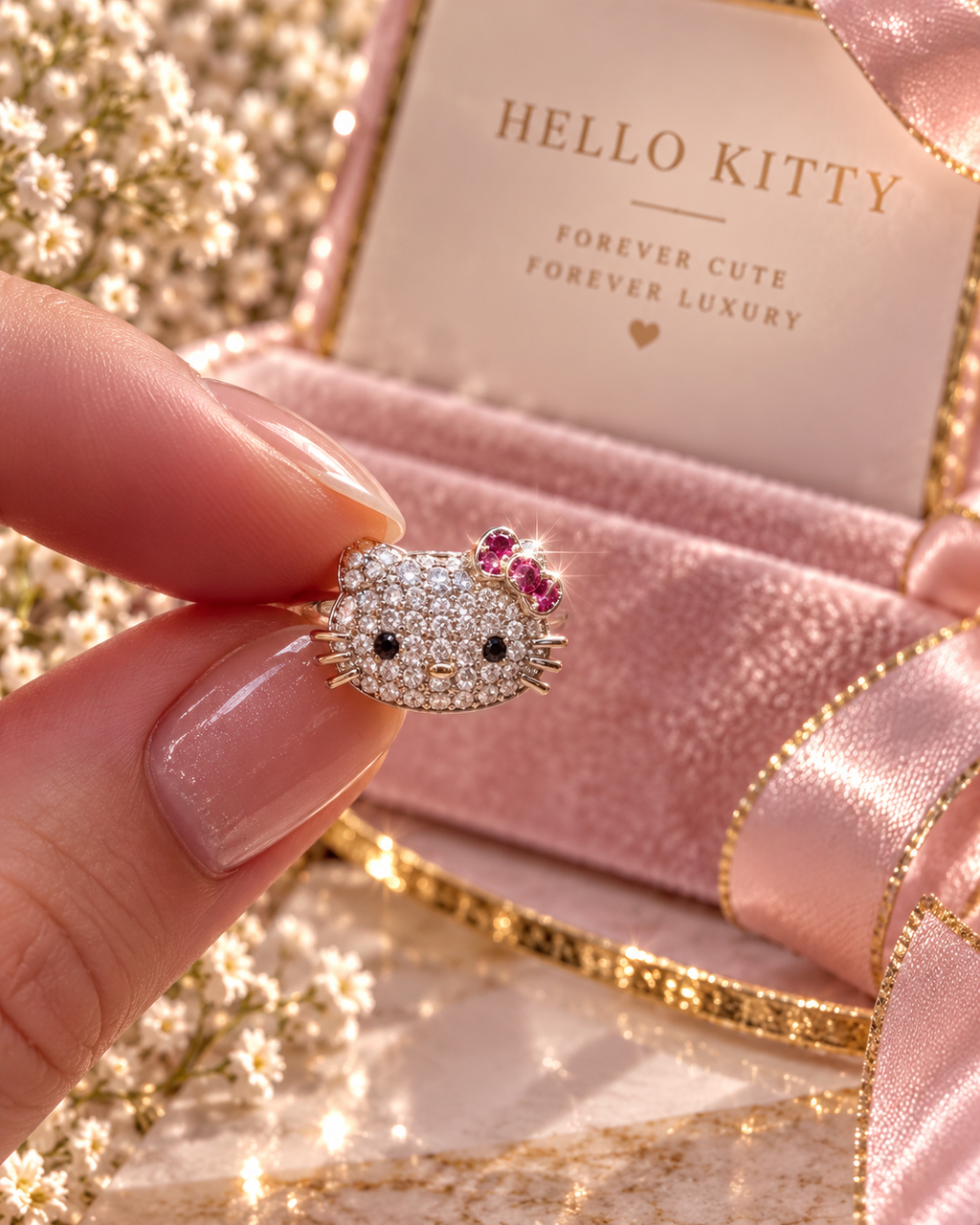 Anillo Hello Kitty · Plata 925 · Hecho a Mano 🎀