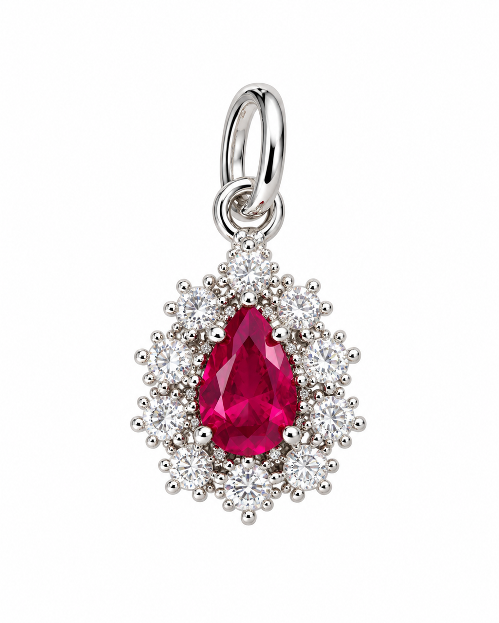 Colgante Gota Rubí · Plata 925 · Hecho a Mano