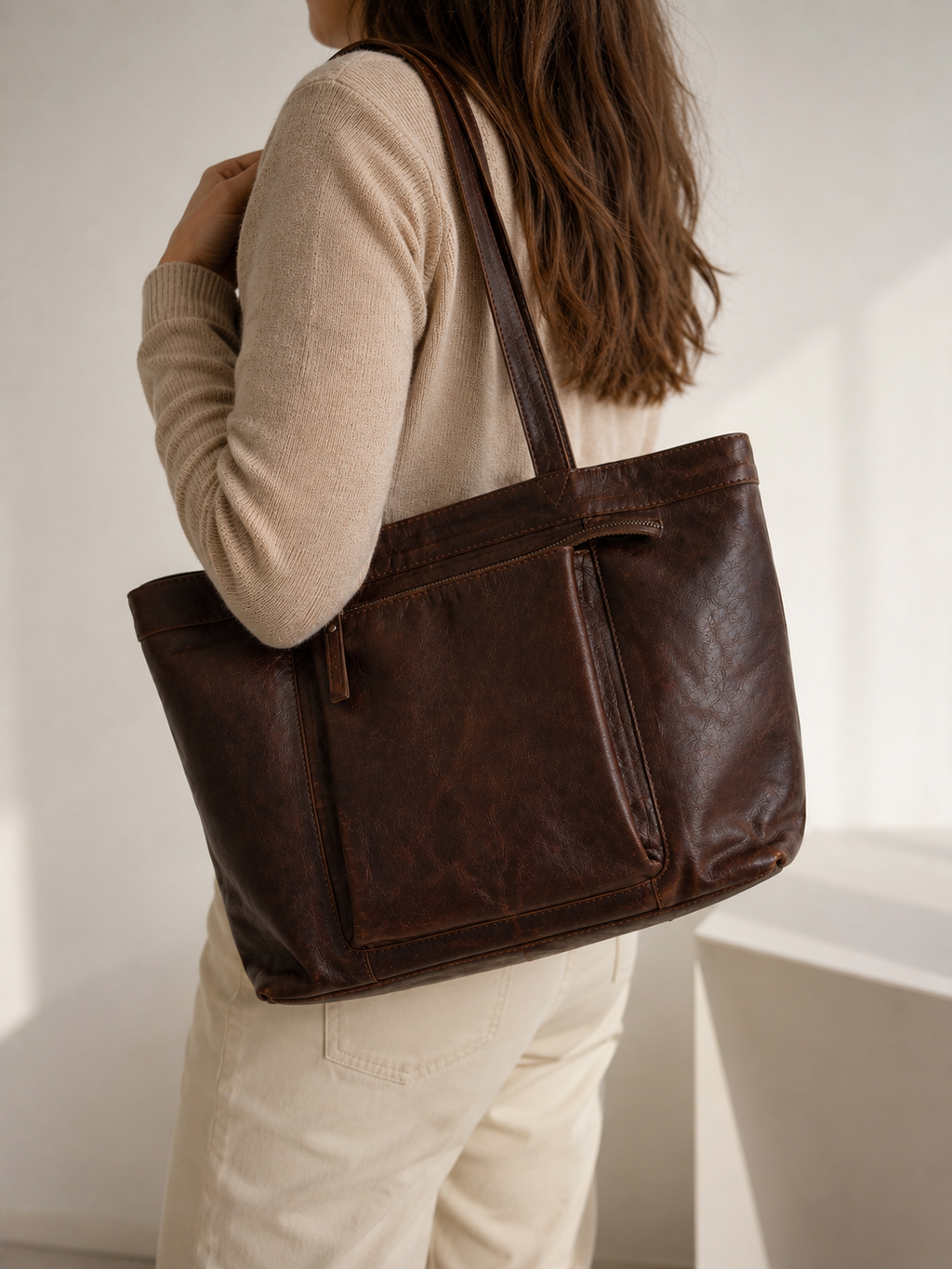 Bolso Tote de Piel Vintage