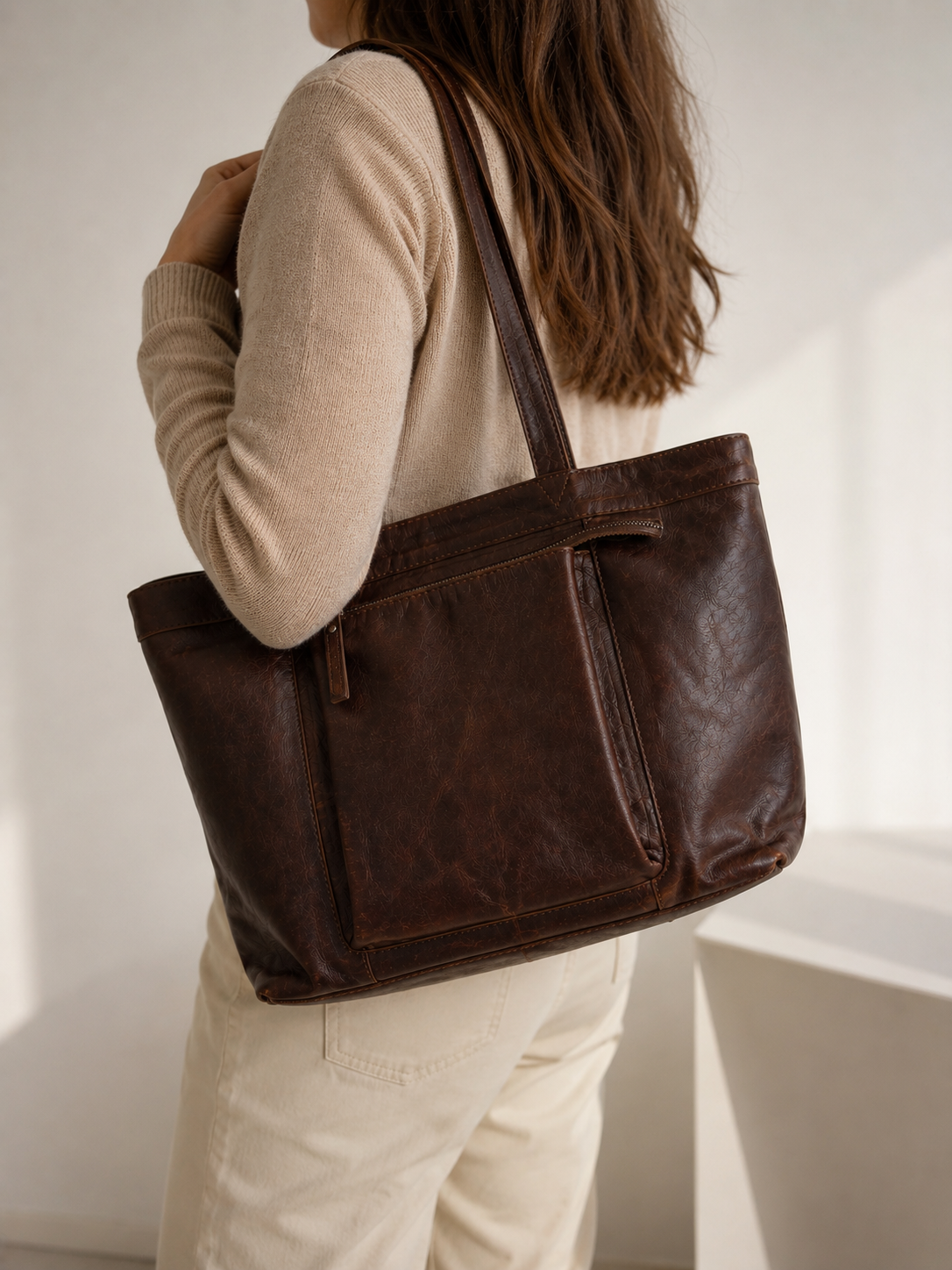 Bolso Tote de Piel Vintage