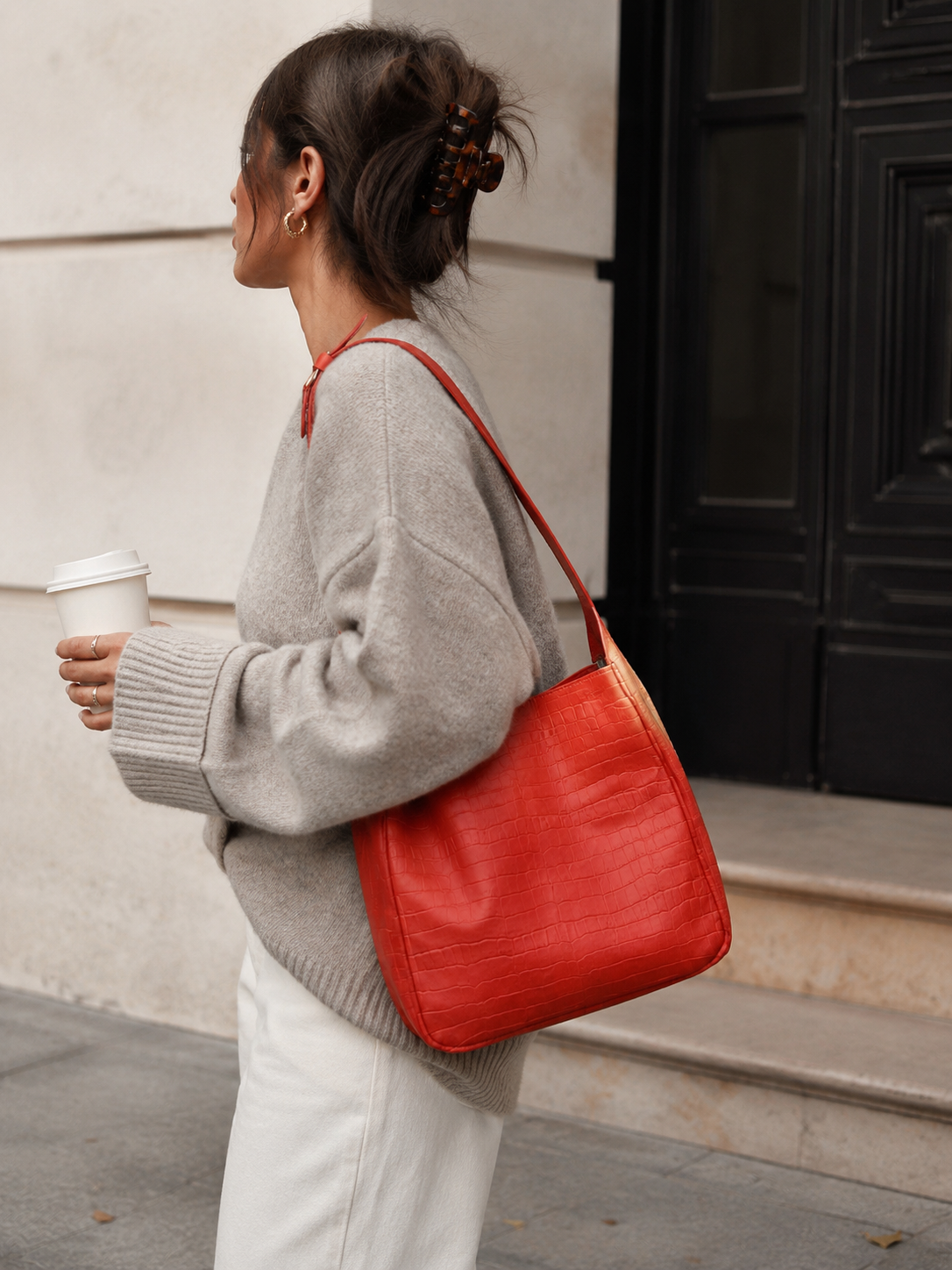 ❤️ Bolso shoulder efecto coco – Elegancia minimalista