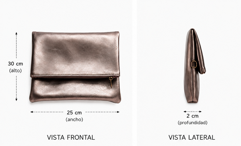 Bolso clutch efecto piel metalizada