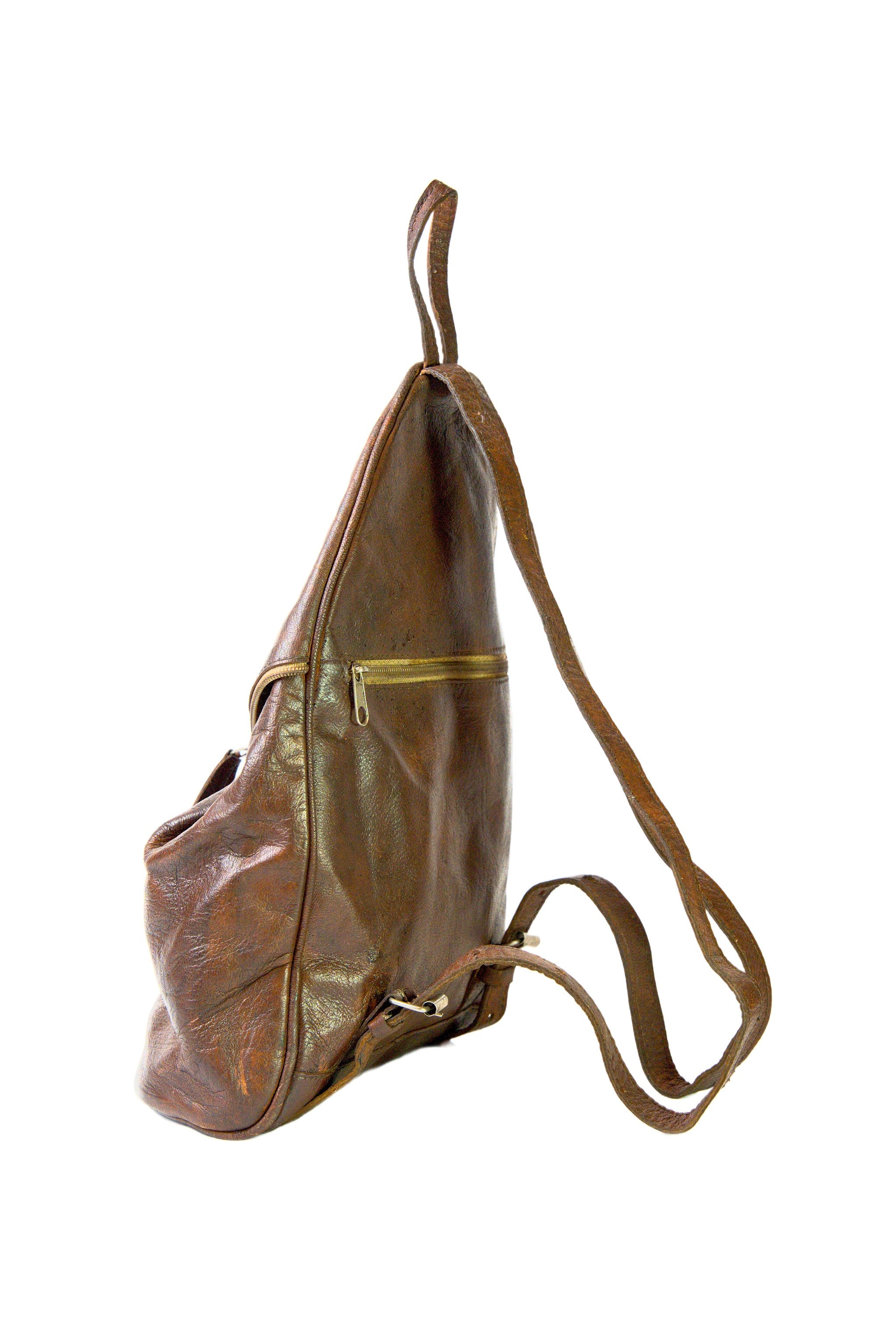 🤎 Mochila de cuero vintage – Minimalismo con carácter