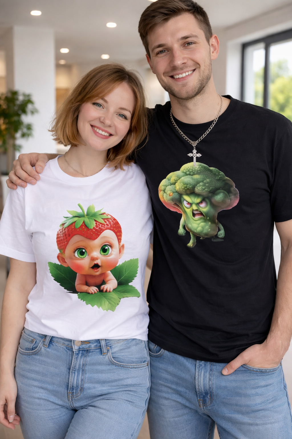 Nuestras camisetas🍓🥦 Strawberry Baby &amp; Angry Broccoli Collection algodón de alta calidad